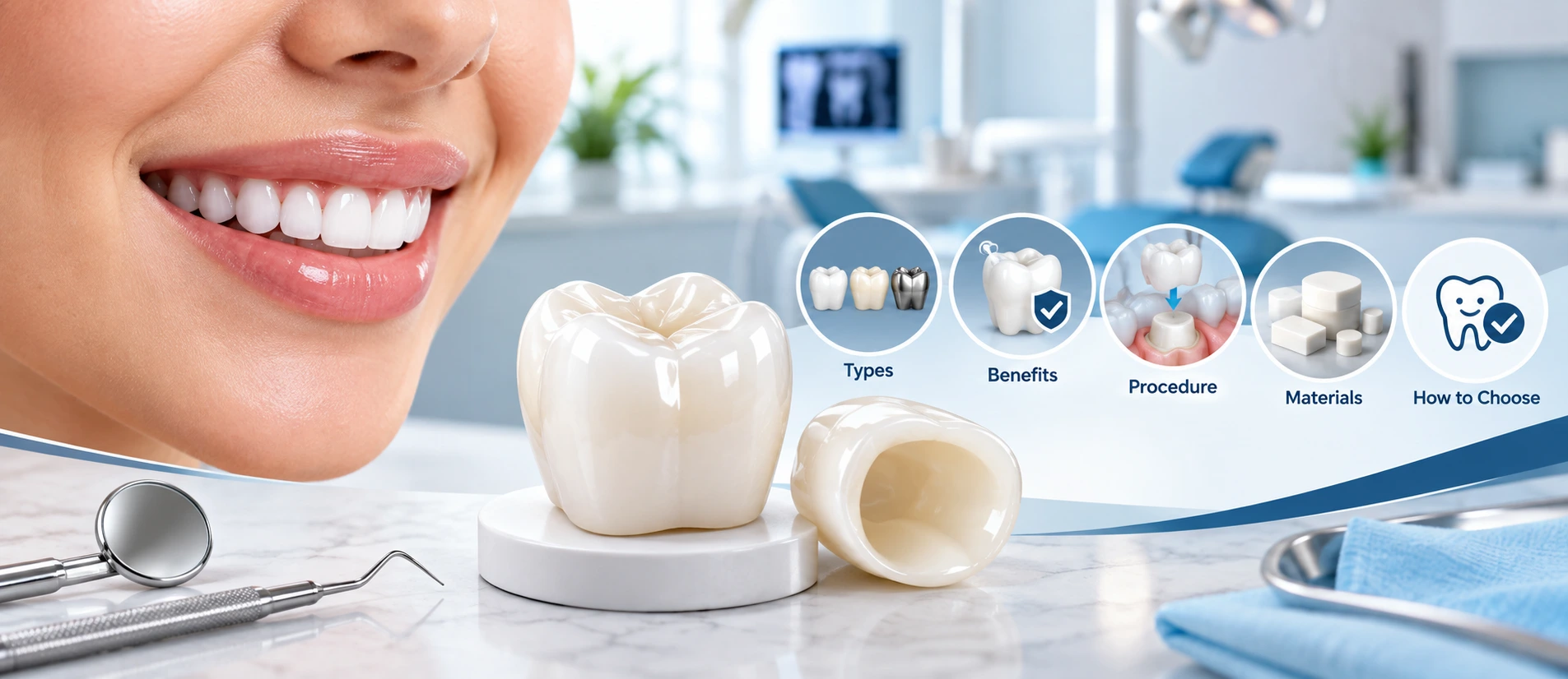 Ceramic Crowns: Types, Benefits, Procedure, Materials, and How to Choose the Right Dental Crown
