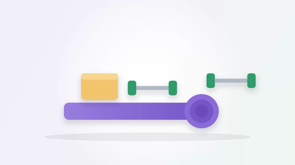 Can yoga build muscle illustration: a rolled yoga mat with a yoga block and a pair of light dumbbells