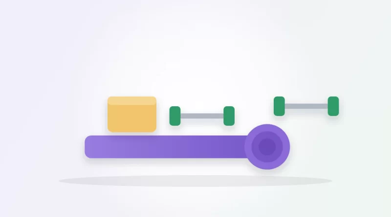 Can yoga build muscle illustration: a rolled yoga mat with a yoga block and a pair of light dumbbells